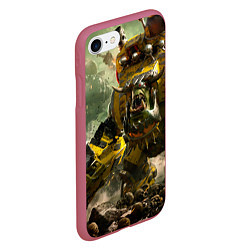 Чехол iPhone 7/8 матовый Орки в битве, цвет: 3D-малиновый — фото 2