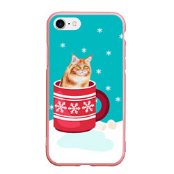 Чехол iPhone 7/8 матовый Кот в кружке, цвет: 3D-баблгам