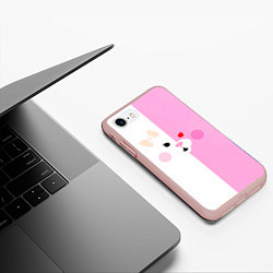 Чехол iPhone 7/8 матовый Усами - Danganronpa, цвет: 3D-светло-розовый — фото 2