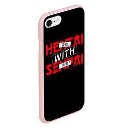 Чехол iPhone 7/8 матовый HENTAI WITH SENPAI, цвет: 3D-светло-розовый — фото 2