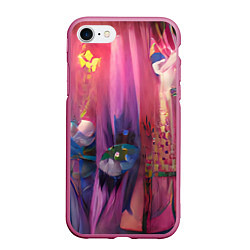 Чехол iPhone 7/8 матовый Ярко розовый, цвет: 3D-малиновый