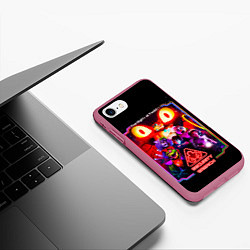 Чехол iPhone 7/8 матовый Five nights at freddys security breach, цвет: 3D-малиновый — фото 2
