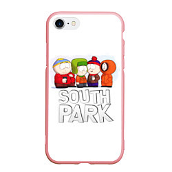 Чехол iPhone 7/8 матовый South Park - Южный парк Кенни, Кайл, Стэн и Эрик, цвет: 3D-баблгам