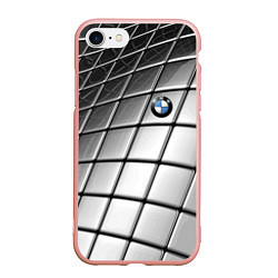 Чехол iPhone 7/8 матовый BMW pattern 2022, цвет: 3D-светло-розовый