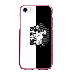 Чехол iPhone 7/8 матовый Боец ММА чёрно-белое, цвет: 3D-малиновый