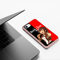 Чехол iPhone 7/8 матовый Саша Attack on Titan, цвет: 3D-светло-розовый — фото 2