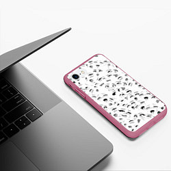 Чехол iPhone 7/8 матовый Ахегао без границ, цвет: 3D-малиновый — фото 2