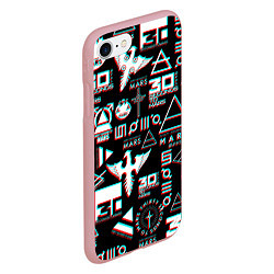 Чехол iPhone 7/8 матовый 30 Seconds to Mars - Glitch, цвет: 3D-баблгам — фото 2
