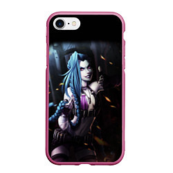 Чехол iPhone 7/8 матовый Arcane Jinx - League Of Legends, цвет: 3D-малиновый