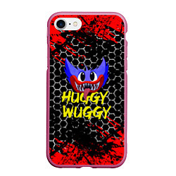 Чехол iPhone 7/8 матовый Huggy Wuggy соты, цвет: 3D-малиновый