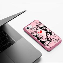 Чехол iPhone 7/8 матовый Genshin Impact - Ху Тао, цвет: 3D-малиновый — фото 2