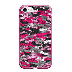 Чехол iPhone 7/8 матовый Розовый именной камуфляж Женя, цвет: 3D-малиновый