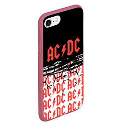 Чехол iPhone 7/8 матовый ACDC переменный ток, цвет: 3D-малиновый — фото 2