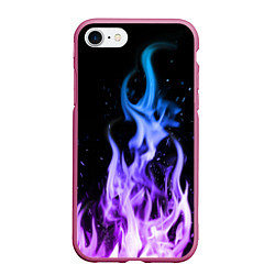 Чехол iPhone 7/8 матовый ОГОНЬ НЕОНОВЫЙ, цвет: 3D-малиновый