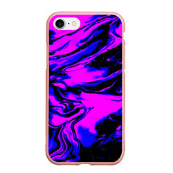 Чехол iPhone 7/8 матовый НЕОНОВЫЕ РАЗВОДЫ КРАСОК, цвет: 3D-светло-розовый