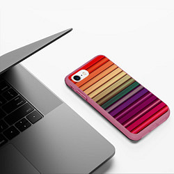 Чехол iPhone 7/8 матовый CUBER RAINBOW, цвет: 3D-малиновый — фото 2