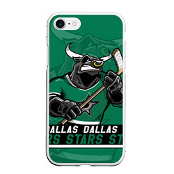 Чехол iPhone 7/8 матовый Dallas Stars, Даллас Старз, цвет: 3D-белый