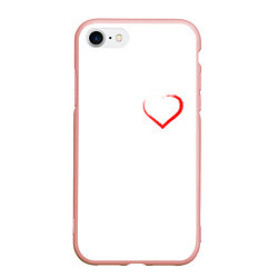 Чехол iPhone 7/8 матовый Сердце для тебя, цвет: 3D-светло-розовый