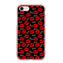Чехол iPhone 7/8 матовый Kiss поцелуи, цвет: 3D-светло-розовый