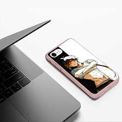 Чехол iPhone 7/8 матовый Чжун Ли в хорошей форме GENSHIN IMPACT, цвет: 3D-светло-розовый — фото 2
