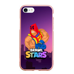 Чехол iPhone 7/8 матовый GROM BRAWL STARS NIGHT CITY, цвет: 3D-светло-розовый