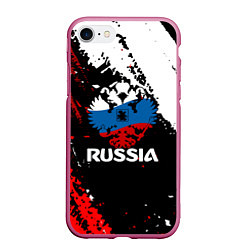 Чехол iPhone 7/8 матовый Russia Герб в цвет Флага, цвет: 3D-малиновый