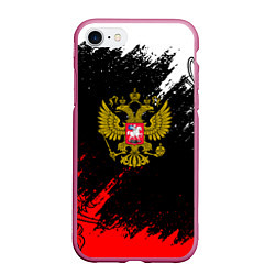 Чехол iPhone 7/8 матовый Russia Патриот Герб, цвет: 3D-малиновый