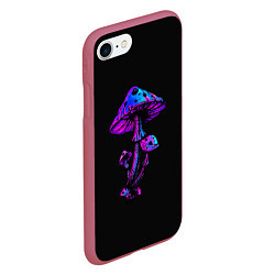 Чехол iPhone 7/8 матовый Неоновый гриб, цвет: 3D-малиновый — фото 2