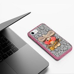 Чехол iPhone 7/8 матовый ИГРУШКА УТЯ ЛАЛАФАНФАН, цвет: 3D-малиновый — фото 2