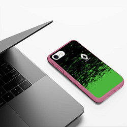 Чехол iPhone 7/8 матовый Renault штрихи, цвет: 3D-малиновый — фото 2