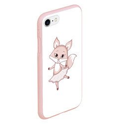Чехол iPhone 7/8 матовый Розовая лиса, цвет: 3D-светло-розовый — фото 2