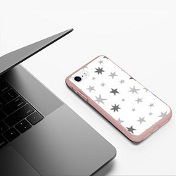 Чехол iPhone 7/8 матовый Звездочкиstars, цвет: 3D-светло-розовый — фото 2