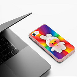 Чехол iPhone 7/8 матовый УТЯ ЛАЛАФАНФАН Зайка, цвет: 3D-светло-розовый — фото 2