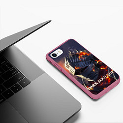 Чехол iPhone 7/8 матовый DARK SOULS III Рыцарь Солнца Дарк Соулс, цвет: 3D-малиновый — фото 2