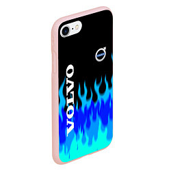 Чехол iPhone 7/8 матовый Volvo размытый огонь, цвет: 3D-светло-розовый — фото 2