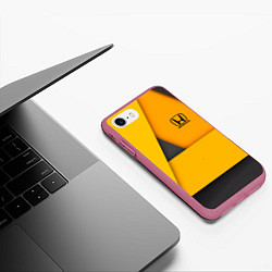 Чехол iPhone 7/8 матовый Honda - Yellow, цвет: 3D-малиновый — фото 2