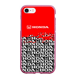 Чехол iPhone 7/8 матовый Honda - Pattern, цвет: 3D-малиновый