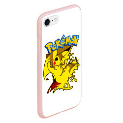 Чехол iPhone 7/8 матовый Пикачу злой Pokemon, цвет: 3D-светло-розовый — фото 2
