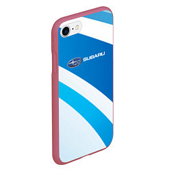 Чехол iPhone 7/8 матовый Subaru Logo спорт, цвет: 3D-малиновый — фото 2