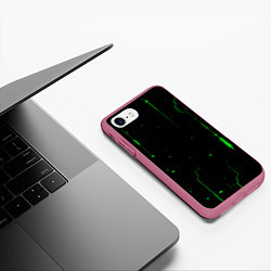 Чехол iPhone 7/8 матовый Neon Green Light, цвет: 3D-малиновый — фото 2