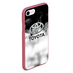 Чехол iPhone 7/8 матовый Toyota облако, цвет: 3D-малиновый — фото 2