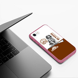 Чехол iPhone 7/8 матовый Охотничья Собака, цвет: 3D-малиновый — фото 2