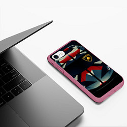 Чехол iPhone 7/8 матовый ЛАМБОРГИНИ ТЕКСТУРА, цвет: 3D-малиновый — фото 2