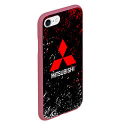 Чехол iPhone 7/8 матовый Mitsubishi Logo auto, цвет: 3D-малиновый — фото 2