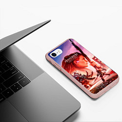 Чехол iPhone 7/8 матовый Horizon Forbidden West game poster, цвет: 3D-светло-розовый — фото 2