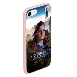 Чехол iPhone 7/8 матовый Aloy Horizon Forbidden West game, цвет: 3D-светло-розовый — фото 2