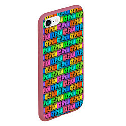 Чехол iPhone 7/8 матовый Разноцветные Доллары, цвет: 3D-малиновый — фото 2