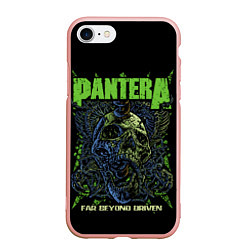Чехол iPhone 7/8 матовый Pantera green череп, цвет: 3D-светло-розовый
