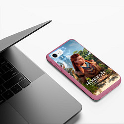 Чехол iPhone 7/8 матовый Элой Horizon Forbidden West, цвет: 3D-малиновый — фото 2