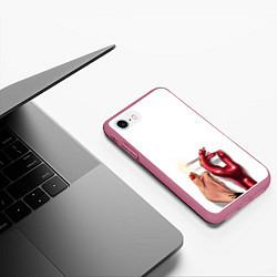 Чехол iPhone 7/8 матовый With your demon, цвет: 3D-малиновый — фото 2